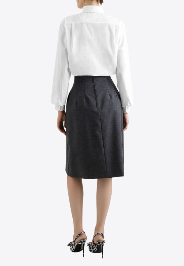 Dolce & Gabbana High-Waist A-line Skirt Gray F4C1CT FU286 S8290