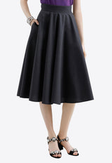 Dolce & Gabbana Woolen Midi Circle Skirt Gray F4C2IT FU286 S8290