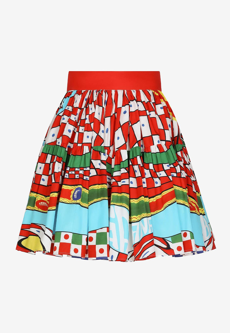 Dolce & Gabbana Carretto Print Pleated Mini Skirt Multicolor F4CB1T FI5G3 HH4KS