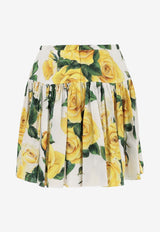 Skirts Rose Print Pleated Mini Skirt F4CFAT HS5NK HA3VO