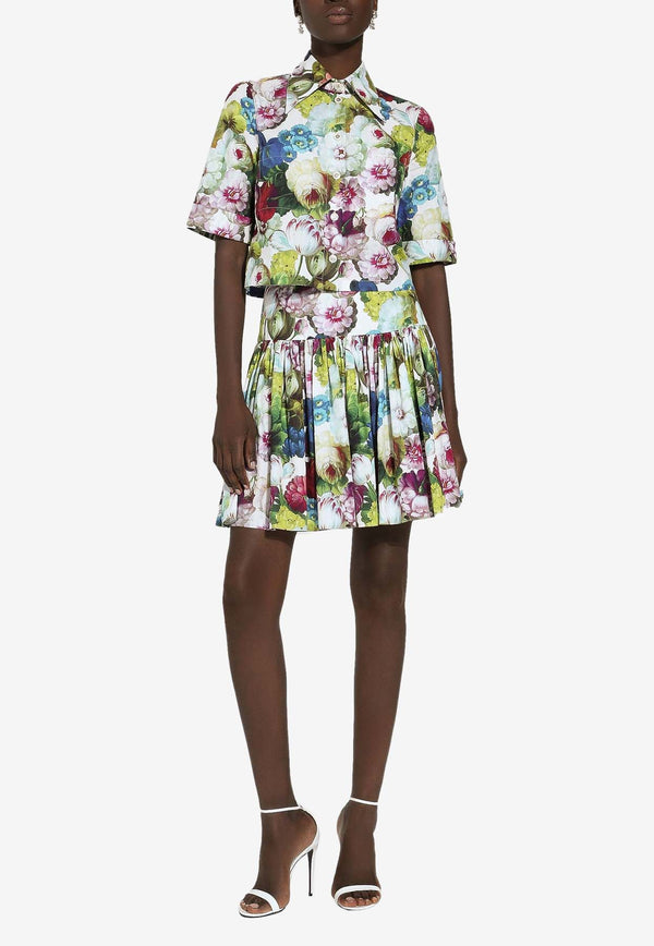 Dolce & Gabbana All-Over Floral-Patterned Flared Skirt F4CFAT HS5Q2 HA4YF Multicolor