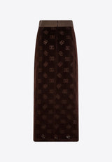 Dolce & Gabbana Monogram Midi Pencil Skirt Brown F4CHZT FJ7DL M0023