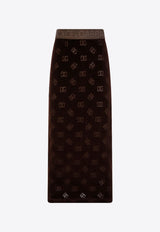 Dolce & Gabbana Monogram Midi Pencil Skirt Brown F4CHZT FJ7DL M0023