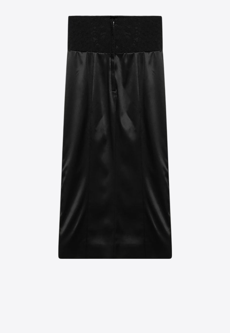 Dolce & Gabbana Lace-Appliqué Midi Skirt Black F4CI1TFURAD/Q_DOLCE-N0000