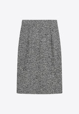 Dolce & Gabbana High-Waist Pencil Skirt in Wool-Blend Gray F4CJGTFMZAJ/R_DOLCE-S8030