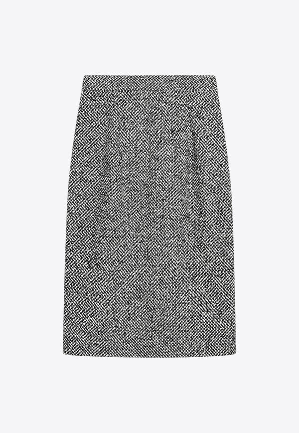 Dolce & Gabbana High-Waist Pencil Skirt in Wool-Blend Gray F4CJGTFMZAJ/R_DOLCE-S8030