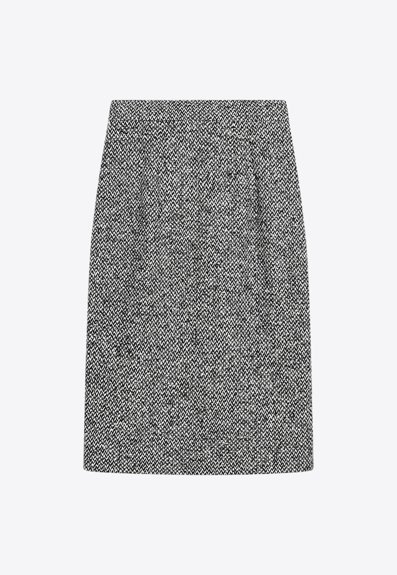 Dolce & Gabbana High-Waist Pencil Skirt in Wool-Blend Gray F4CJGTFMZAJ/R_DOLCE-S8030