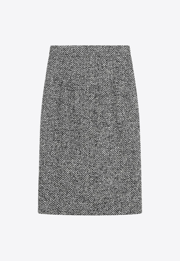Dolce & Gabbana High-Waist Pencil Skirt in Wool-Blend Gray F4CJGTFMZAJ/R_DOLCE-S8030