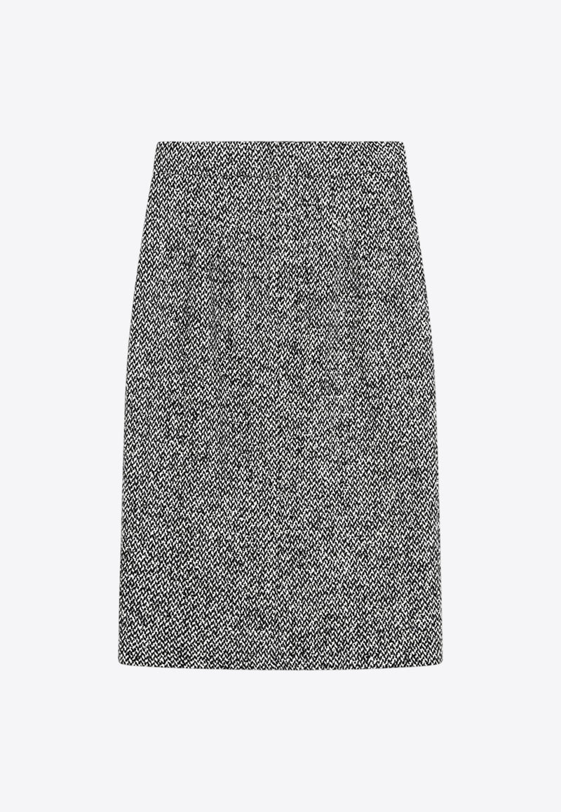 Dolce & Gabbana High-Waist Pencil Skirt in Wool-Blend Gray F4CJGTFMZAJ/R_DOLCE-S8030