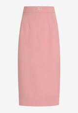 Dolce & Gabbana Wool Pencil Skirt  Pink F4CJGTFU2L8/Q_DOLCE-F0473