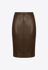 Dolce & Gabbana Shiny Mini Pencil Skirt Brown F4COJT FURMV M1512