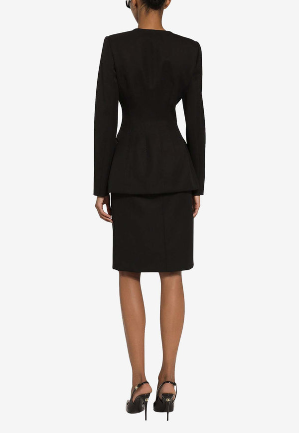 Dolce & Gabbana Wool Crepe Knee-Length Pencil Skirt F4CR0T HUMF2 N0000
