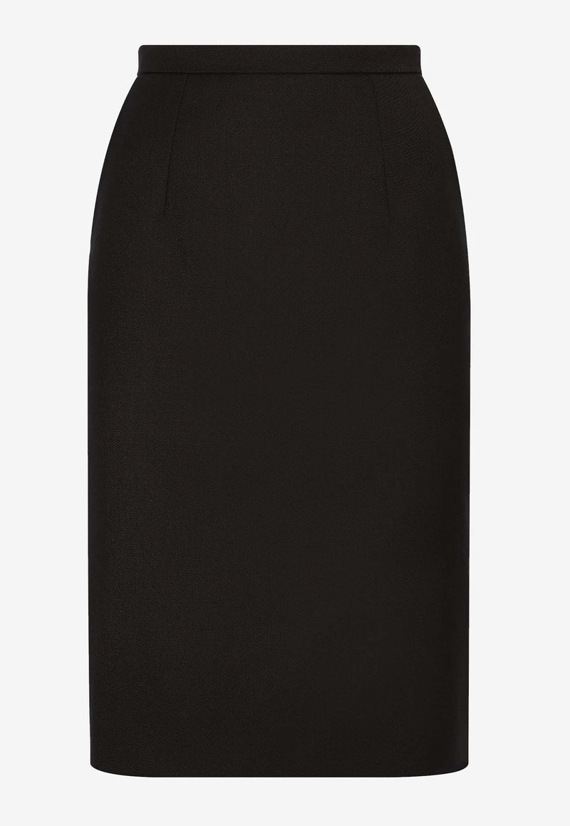 Dolce & Gabbana Wool Crepe Knee-Length Pencil Skirt F4CR0T HUMF2 N0000