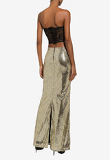 Dolce & Gabbana Sequined Mermaid Maxi Skirt F4CRWT FLMK4 S0985 Gold