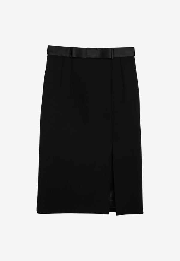 Dolce & Gabbana Bow-Belt Wool-Blend Knee-Length Skirt F4CVBTFUBF1/O_DOLCE-N0000