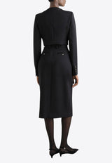 Dolce & Gabbana Wool Midi Pencil Skirt Black F4CZUT FUBGE N0000