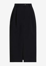 Dolce & Gabbana Wool Midi Pencil Skirt Black F4CZUT FUBGE N0000