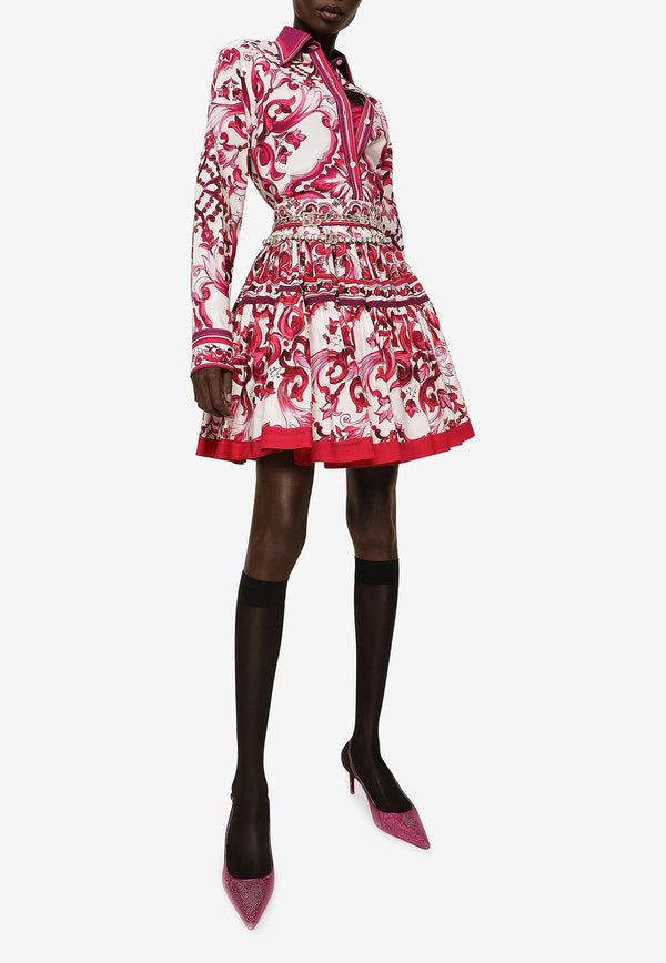 Dolce & Gabbana Majolica Print Long-Sleeved Shirt Multicolor F5J51T HH5AW HE3TN