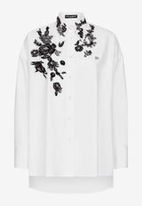 Dolce & Gabbana Lace-Appliqué Oversized Shirt F5P62T GDB8O W0800 White