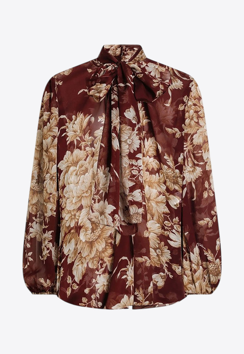 Dolce & Gabbana Rose Print Chiffon Blouse Multicolor F5R62TIS1ZO/R_DOLCE-HR4OX