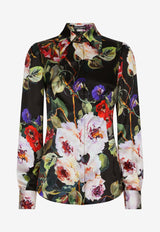 Dolce & Gabbana Rose Garden Silk Shirt F5R63T FSA59 HN4YA