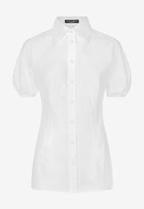 Dolce & Gabbana Puff-Sleeved Poplin Shirt F5S64T FU5T9 W0800 White