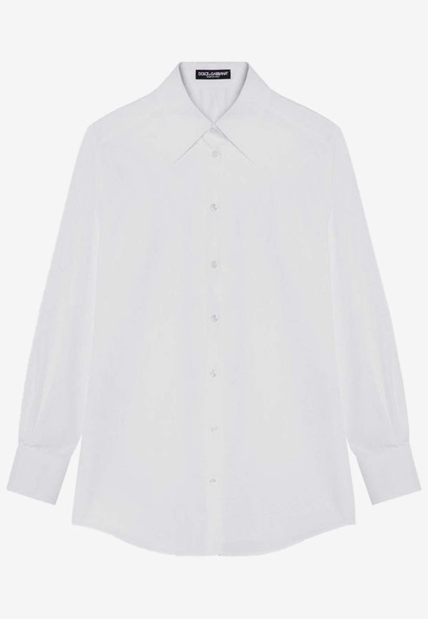 Dolce & Gabbana Long-Sleeved Poplin Shirt White F5S76TGDCOL/P_DOLCE-W0800