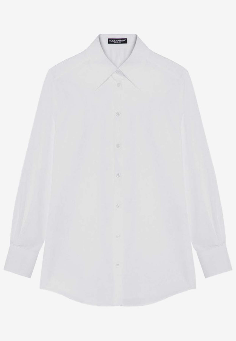 Dolce & Gabbana Long-Sleeved Poplin Shirt White F5S76TGDCOL/P_DOLCE-W0800