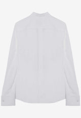 Dolce & Gabbana Piqué Plaston Long-Sleeved Shirt White F5S88TGDCPJ/P_DOLCE-W0800