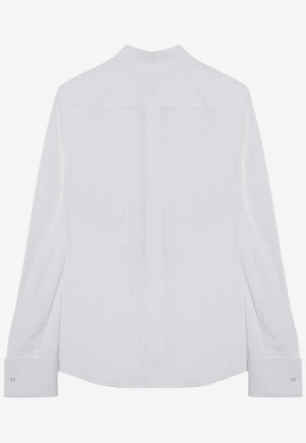 Dolce & Gabbana Piqué Plaston Long-Sleeved Shirt White F5S88TGDCPJ/P_DOLCE-W0800