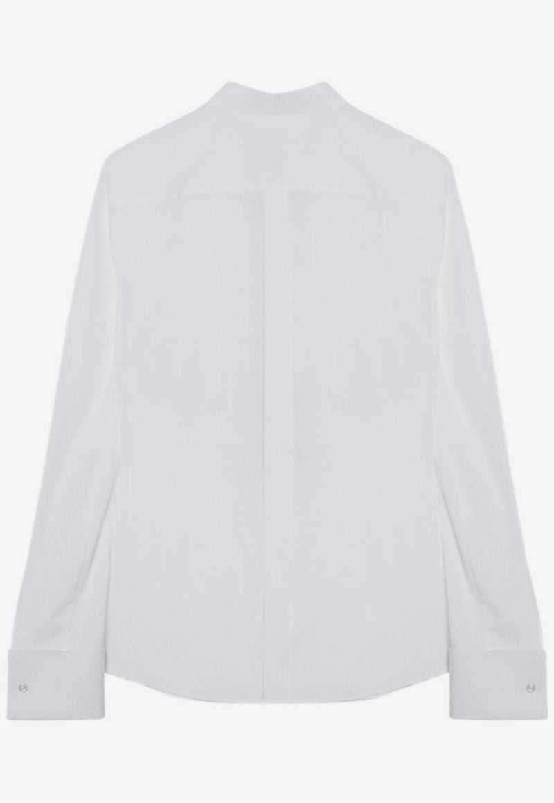 Dolce & Gabbana Piqué Plaston Long-Sleeved Shirt White F5S88TGDCPJ/P_DOLCE-W0800