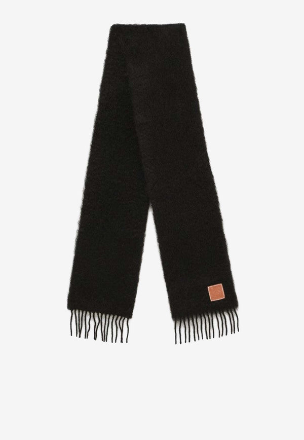 Loewe Anagram Patch Fringed Mohair Scarf Brown F655254X01WO/P_LOEW-1100