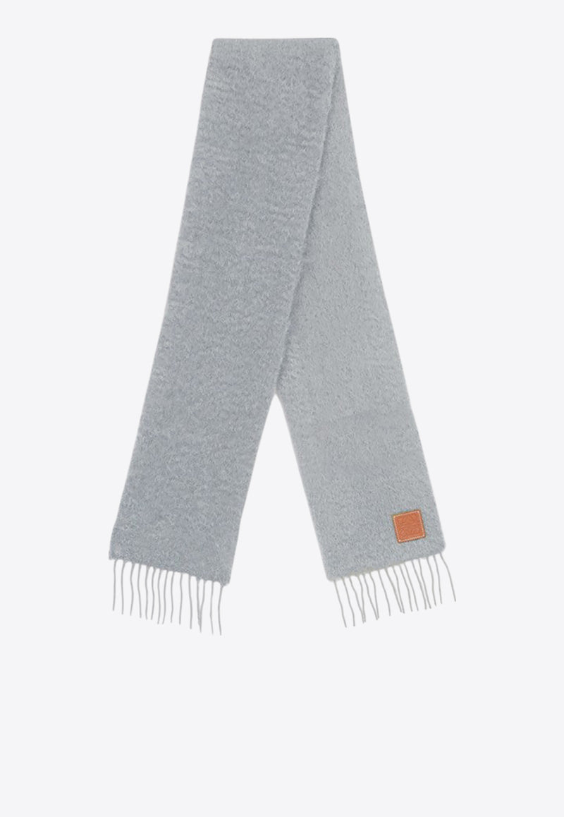 Loewe Anagram Patch Mohair and Wool Scarf Gray F655254X01WO/R_LOEW-1130