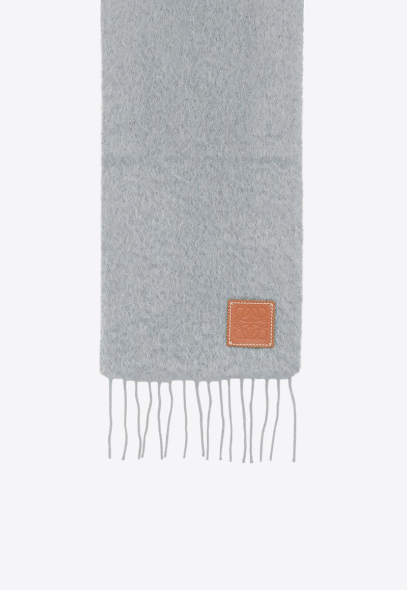 Loewe Anagram Patch Mohair and Wool Scarf Gray F655254X01WO/R_LOEW-1130