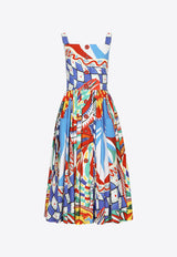 Dolce & Gabbana Carretto Print Midi Poplin Dress Multicolor F6AEAT FI5GY HH4KX