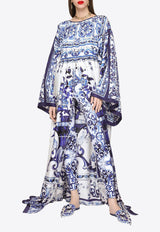 Dolce & Gabbana Majolica Print Maxi Kaftan Dress Blue F6ALQT HI1BM HA3TN