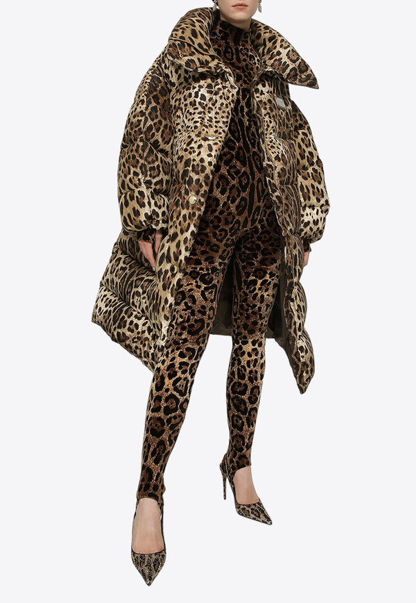 Dolce & Gabbana Leopard Print High-Neck Jumpsuit Brown F6ANQT FJ7D5 S8350