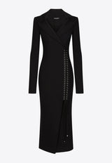Dolce & Gabbana Jersey Midi Coat Dress Black F6AOVT FUUBD N0000