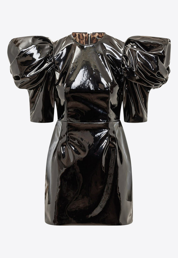 Dolce & Gabbana Faux Leather Mini Dress Black F6APXT FUSVL N0000