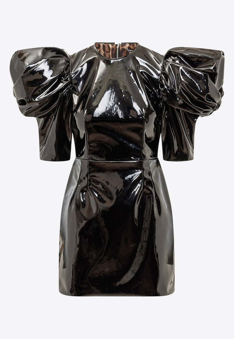 Dolce & Gabbana Faux Leather Mini Dress Black F6APXT FUSVL N0000