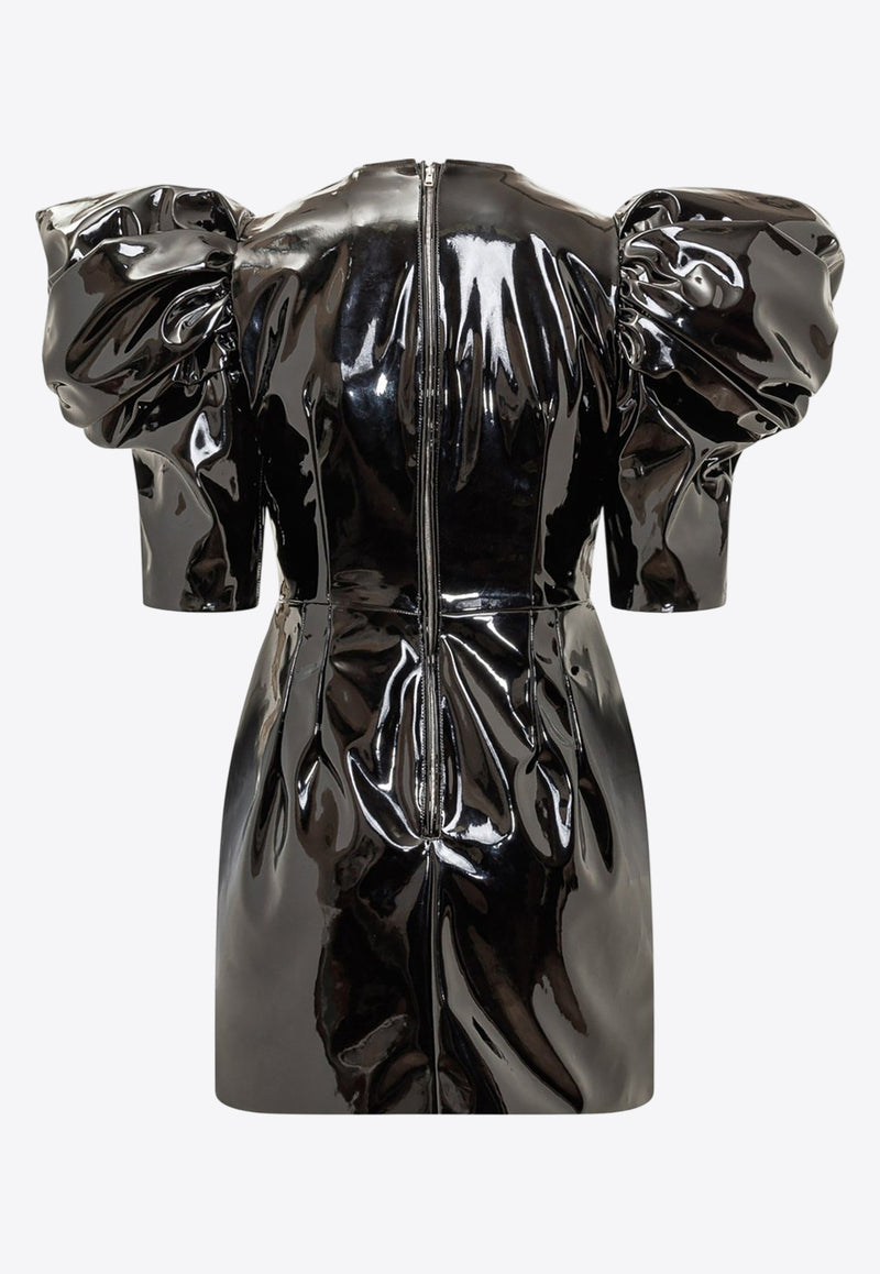 Dolce & Gabbana Faux Leather Mini Dress Black F6APXT FUSVL N0000