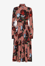 Dolce & Gabbana All-Over Floral-Patterned Shirt Dress F6ARQT FSA6D H54YI Pink