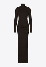 Dolce & Gabbana High-Neck Maxi Dress Black F6CLHT FUGRC M1512
