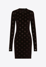 Dolce & Gabbana Monogram Jacquard Mini Dress Brown F6CPET FJ7DL M0023