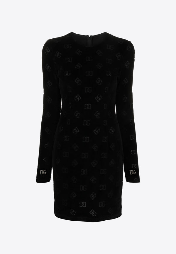 Dolce & Gabbana Monogram Jacquard Mini Dress Black F6CPET FJ7DL N0000
