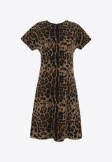 Dolce & Gabbana Leopard Mini Dress Brown F6DDAT FJGAS S8350