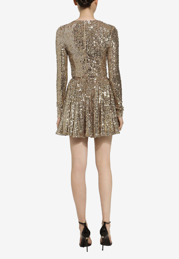 Dolce & Gabbana Sequin-Embellished Mini Dress F6DKXT FLSIX S0997