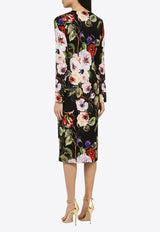 Dolce & Gabbana Rose Garden-Print Midi Dress F6GAVTFSA56/O_DOLCE-HN4YA