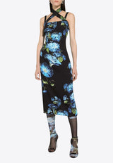 Dolce & Gabbana Bluebell Print Midi Dress Multicolor F6GAYT FSA6C HN4YH