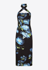 Dolce & Gabbana Bluebell Print Midi Dress Multicolor F6GAYT FSA6C HN4YH